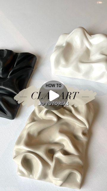 White On White Aesthetic, Fimo, Canvas Air Dry Clay, Air Clay Wall Art, Paper Clay Art Projects, Air Clay Sculpture Ideas, Modeling Clay Painting, Clay Sculpting Tutorial, Diy Clay Tutorials