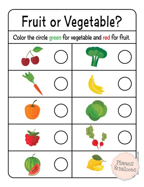 Fun sorting worksheets for preschool and kindergarten - free sorting activities for kids. #prek Sorting Worksheets For Preschool, Kids Nutrition Education, Preschool Food, Plants Kindergarten, Pre K Worksheets, English Activities For Kids, Free Preschool Printables, Worksheets For Preschool, English Activities