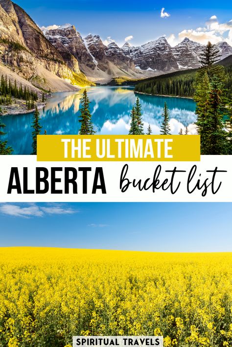 An epic Alberta bucket list, including 45 MUST things to do in Alberta, Canada. Written by a local from Edmonton, covering everything from the Rocky Mountains to the Great Prairies. | Alberta road trip | canada bucket list | alberta photography spots | alberta travel | calgary | banff | jasper #alberta #canada Road Trip Canada, Alberta Photography, Travel Alberta, Canada Bucket List, Alberta Canada Travel, Jasper Alberta, Alberta Travel, Dinosaur Fossil, Canada Travel Guide