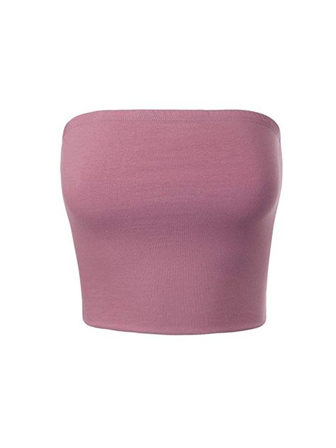 MixMatchy Women's Causal Strapless Cute Basic Solid Cotton Tube Top at Amazon Women’s Clothing store: Cute Crop Tank Tops, Tops Png, Tube Top Outfit, Cute Tube Tops, Tube Top Outfits, Pink Tube Top, Amazon Tops, Hogwarts Outfits, Night Pajama