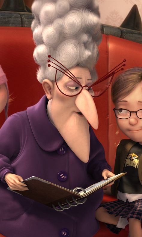*GRU's MOTHER & MARGO ~ Despicable Me (2010) Despicable Me 2, Minions, Old Lady Character, Bad Minion, Elsie Fisher, Despicable Me Gru, Old Lady Cartoon, Minions Friends, Disney Pixar Characters
