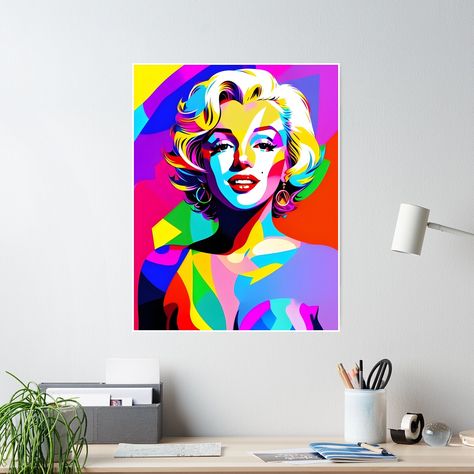 High-quality posters to hang in dorms, bedrooms or offices. Multiple sizes are available. Printed on 185gsm semi gloss poster paper. Additional sizes are available. This canvas print features an abstract digital illustration of the iconic Marilyn Monroe, rendered in a colorful and modern style that adds a touch of pop art to any room. Perfect for home decor and as a tribute to a timeless celebrity. Marylin Monroe Poster, Marilyn Monroe Canvas, Iconic Marilyn Monroe, Marilyn Monroe Pop Art, Marilyn Monroe Poster, Pop Art Posters, Marylin Monroe, Abstract Poster, Painted Pots
