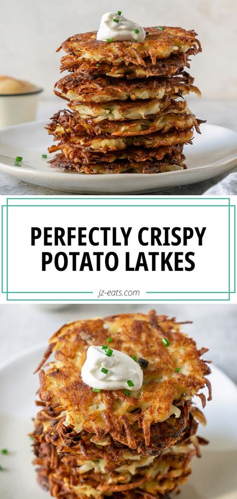 Easy Potato Latkes Recipe (Oven and Air Fryer Instructions!) Potato Latkes Easy, Latkes Recipe Easy, Potato Latkes Recipe, Potato Latke, Potato Pancakes Easy, Latkes Recipe, Potato Latke Recipe, Potatoe Pancake Recipe, Potato Cakes Recipe