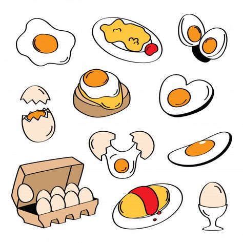 Hand drawing styles egg menu Premium Vec... | Premium Vector #Freepik #vector #food #menu #heart #hand How To Draw Egg, Egg Drawing Art, Hand Drawing Styles, Doodles On Hand, Foods Drawing, Eggs Drawing, Egg Drawing, Small Doodles, Doodles Bonitos