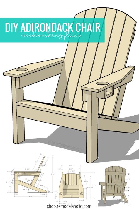 Build your own comfortable DIY Adirondack chair in just a couple of hours. These detailed woodworking plans are easy for beginners and contain all the information you need to build your own easy outdoor lounge chair for sitting around the fire or relaxing on the porch. Kids Adirondack Chair, Fire Pit Pergola, Halloween Decorations Outdoor Diy, Christmas Crafts For Adults Diy, Printable Woodworking Plans, Diy Halloween Decorations Outdoor, Diy Christmas Crafts For Adults, Adirondack Chairs Diy, Outdoor Woodworking Plans