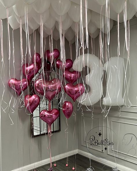 Make your 31st birthday party unforgettable with our stunning balloon decorations! 🎉 This year, add a touch of elegance and fun to your celebration with our delightful pink heart balloons, large white number balloons, and charming ceiling balloons with hanging strings. Whether you’re hosting a small gathering or a big bash, our balloon collection is sure to make your 31st birthday celebration one to remember! 🥳 Contact us today to place your order and let the festivities begin! ✨🎈 #31stBirth... Room Full Of Balloons Birthday, 31st Birthday Party, Pink Heart Balloons, Ceiling Balloons, Hanging Balloons, Balloon Ceiling, Beautiful Balloons, Small Gathering, 31st Birthday