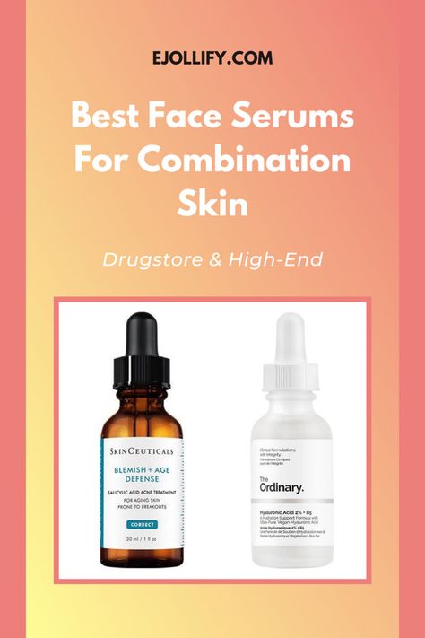 When you have combination skin, a serum that works great for half of your face may cause problems on other parts of your face. Finding the best face serums for combination skin is easy but you need to do some trial and error until you find a formula that works best for your skin. Whether you have combination/oily or combination/dry skin, fear not. From drugstore to high end, below are the best serums for combination skin types for anti aging, blackheads, dryness, sensitivity & oiliness. Best Serum For Combination Skin, Best Serums For Combination Skin, Serums For Combination Skin, Serum For Combination Skin, Combo Skin Care, Best Hydrating Serum, Best Serums, Oily Skin Routine, Combination Skin Routine