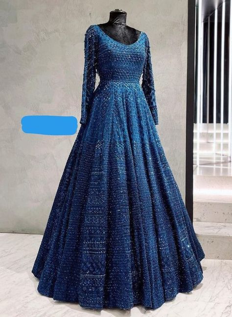 Royal Anarkali Dresses, Couture, India Gown Dress, Grown Dress Indian Wedding, Lehanga With Long Kurti, Frock For Reception Indian, Chikankari Gown Designs, Long Gown Ideas Indian, Frocks For Reception Indian