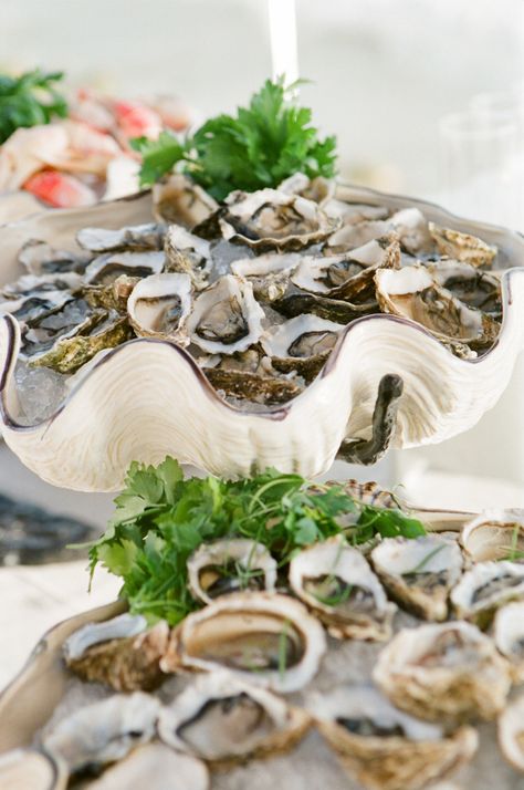 Canapés, French Oyster Bar, Caviar Display Ideas, Oyster Bar Party, Oyster Roast Engagement Party Ideas, Wedding Oyster Bar, Oyster Catering, Raw Bar Wedding, Raw Bar Display