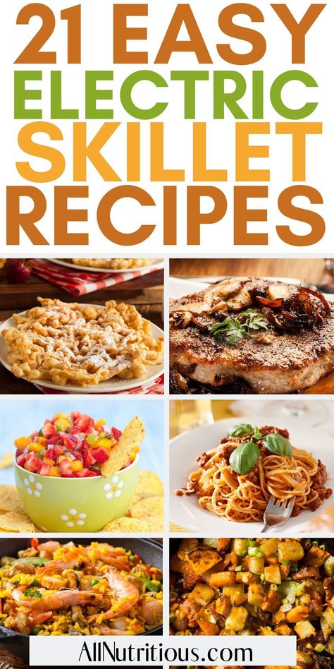 If you want meal ideas to make on your electric skillet, we have you covered. You can make everything from dinner recipes, healthy side dishes to desserts. Make the most of your skillet with these delicious and easy recipe ideas. Green Pan Electric Skillet Recipes, Keto Electric Skillet Recipes, Dennys Copycat Skillet Recipes, Stove Top Skillet Meals, Skillet Dinners For Two, Frying Pan Recipes Easy, Cooking With Electric Skillet, Electric Skillet Casserole Recipes, Healthy Electric Skillet Recipes