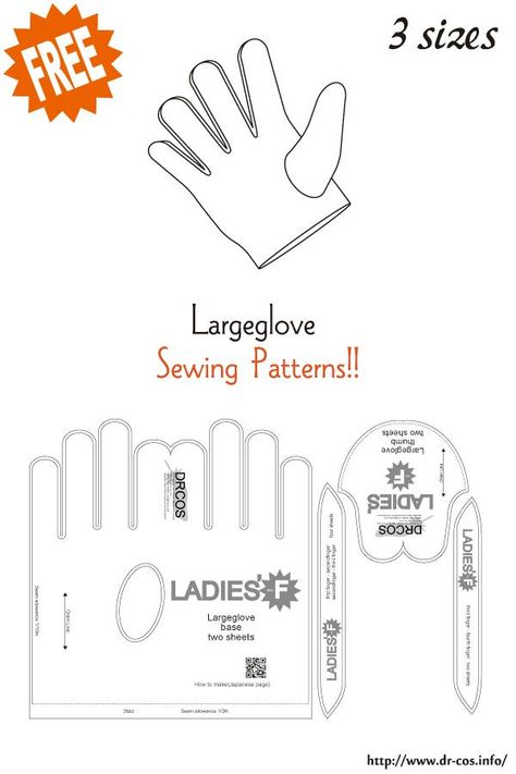 Tela, Couture, Diy Leather Gloves, Gloves Pattern Sewing, Leather Gloves Pattern, Glove Pattern, Dolls Clothes Diy, Gloves Pattern, Free Sewing Patterns