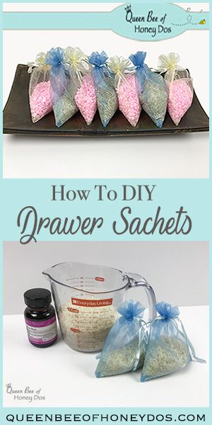 How to DIY Drawer Sachets - Make these super easy and quick sachets to keep your drawers and linens smelling fresh from the dryer all year long! Diy Drawer Sachets, Diy Drawer, Drawer Sachets, Clean Hacks, Homemade Air Freshener, Diy Scent, Diy Air Freshener, Diy Drawers, Creative Diy Gifts