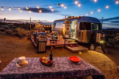 My Airbnb in Yucca Valley, CA Airstream Caravans, Airstream Rental, Airstream Camping, Desert Vacation, Awning Lights, Airstream Campers, Airbnb Rentals, Vintage Rv, Vintage Airstream