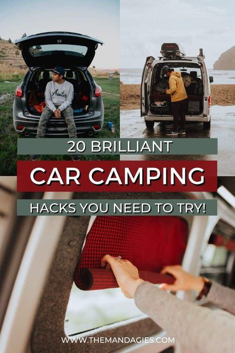 Camping Basics, Car Camping Organization, Car Camping Essentials, Sleeping In Your Car, Stealth Camping, Outdoor Adventure Gear, Camping Must Haves, Camping Inspiration, Beach Cars