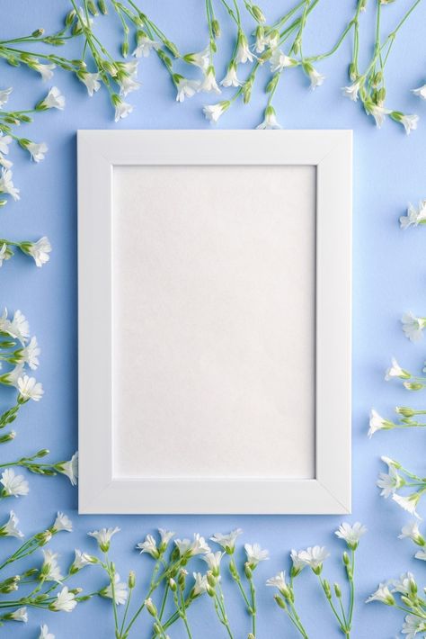 Blue Flowers White Background, Background With Frame, Flowers On Blue Background, Picture Frame Shelves, राधा कृष्ण वॉलपेपर, Empty Picture Frames, Frame Wallpaper, White Background Wallpaper, Photos Frame