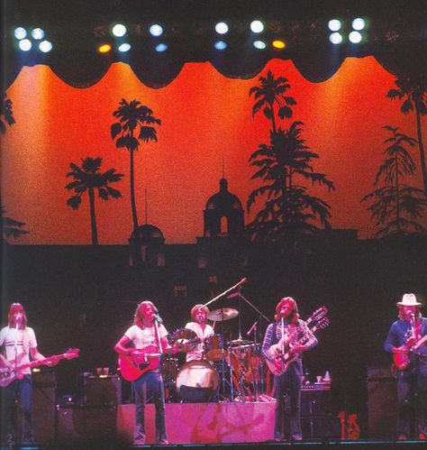 Eagles - 1976-1977 Eagles Aesthetic Band, The Eagles Hotel California, Hotel California Aesthetic, 70s California Aesthetic, Eagles Poster, 70s California, History Of The Eagles, Eagles Music, Classic Rock Artists