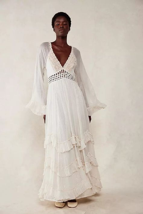 Party Dresses + Cocktail Dresses | Free People Maxi Dress Free People, Y2k Boho, Free People Maxi, Exaggerated Sleeves, Dress Free People, Free People Maxi Dress, Cocktail Event, African Girl, Dresses Cocktail