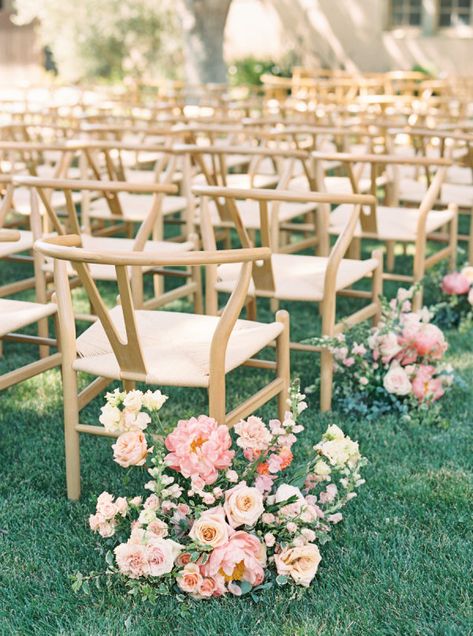 Floral Venue Decor, Wedding Ceremony Outdoor Aisle, Triangle Floral Arch, Wedding Flowers Down Aisle, Wedding Ceremony Florals Aisle, Outdoor Aisle Flowers, Down The Aisle Flowers, Floral Ceremony Aisle, Flowers Down Wedding Aisle