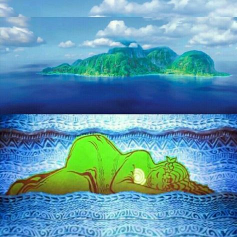 Disney Moana. {~ ♔ ~} Te Fiti. Croquis, Ti Fiti Moana, Tafiti Moana Art, Moana Aesthetic Drawing, Moana Mountain, Moana Mural, Te Fiti Tattoo, Tafiti Moana, Moana Tefiti