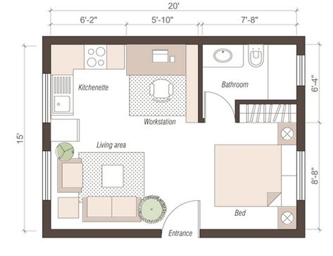 300-sqft Studio Apartment Layout Ideas with Plans and Tips – Diyversify Tiny Studio Apartments Layout, Studio Apartment Layout Ideas, Apartment Layout Ideas, Studio Apartment Plan, Small Apartment Layout, Studio Apartment Floor Plans, Studio Floor Plans, Tiny Studio Apartments, Studio Layout