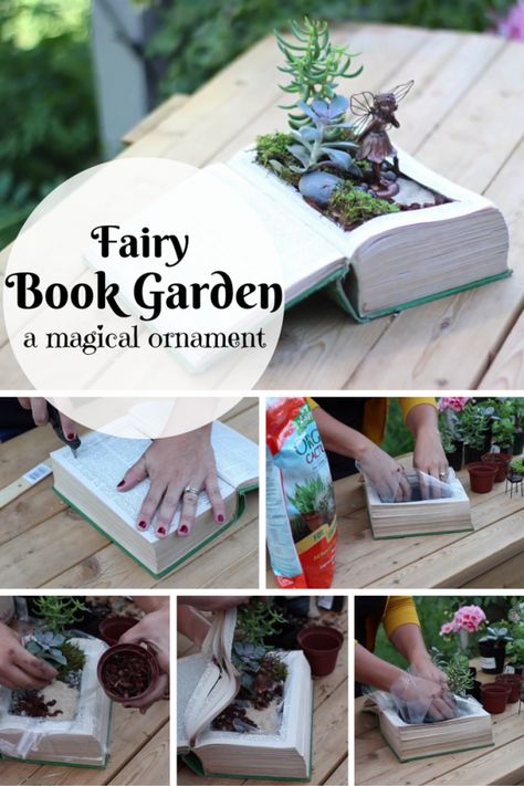 Fairy Garden Books, Miniature Garden Design, Diy Miniature Garden, Fairy Garden Containers, Diy Fairy Garden, Kraf Diy, Faeries Gardens, Decoration Plante, Fairy Garden Houses