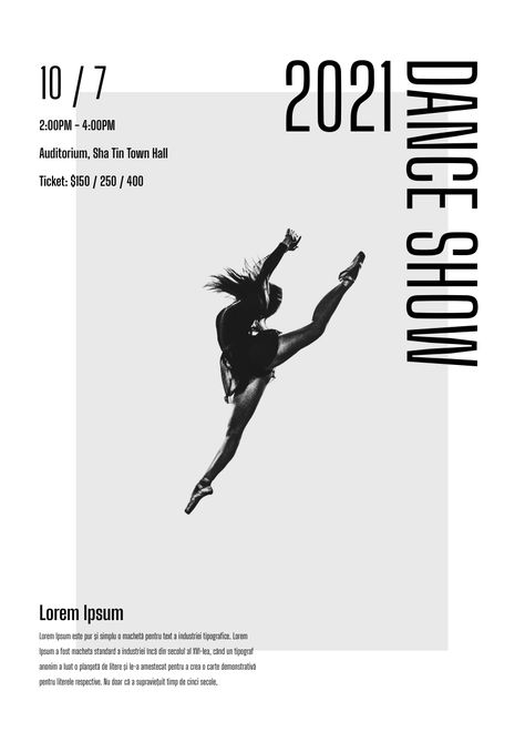 Dance Flyer Design Inspiration, Auditions Poster Design, Performance Poster Design, Event Poster Minimalist, Minimalist Concert Poster, Ballet Flyer Design, Dance Show Poster Design, Dance Concert Poster, Dance Show Poster