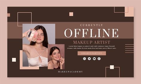 Flat makeup artist twitch background | Free Vector #Freepik #freevector #makeup-background #cosmetics-makeup #makeup #makeup-artist Makeup Background, Twitch Background, Makeup Poster, Eyelash Technician, Youtube Makeup, Youtube Thumbnail, Backgrounds Free, Photo Design, Makeup Makeup