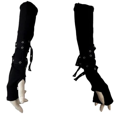 Black Arm Warmers, Black Arm Sleeve, Steampunk Arm, Ropa Punk Rock, Výtvarné Reference, Goth Accessories, Punk Accessories, Gloves Design, Hand Accessories