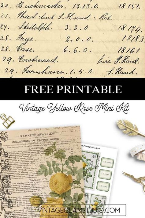 Junk Journal Freebies, Free Junk Journal Vintage Printables, Ephemera Printables, Journal Printables Free, Glam Studio, Journal Kit Printable, Catalog Printing, Creative Journaling, Free Vintage Printables