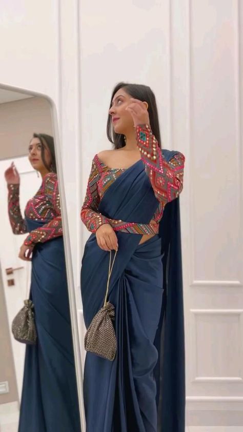 Three Piece Dress For Women, Three Piece Dress, Latest Saree Trends, Simple Saree Designs, Latest Model Blouse Designs, Sarees For Girls, Farewell Party, Saree Wearing Styles, Fancy Sarees Party Wear