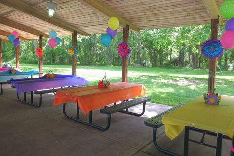 Cocomelon Park Party Ideas, Food Ideas For Park Birthday Party, Decorate Park Pavilion Birthday, Pavilion Birthday Party Decorations, Park Shelter Birthday Party, Outdoor Park Birthday Party, Park Pavilion Decorations Birthday, Park Birthday Party Decorations, Park Birthday Party Ideas