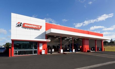 Bridgestone Select Tyre & Auto Service — stores | by Bridgestone Tyre Centre | Medium Warehouse Office Design, Auto Service Center, Horse Logo Design, Garage Design Interior, Commercial Design Exterior, Retail Facade, Automotive Shops, Shop Facade, Construction Logo Design