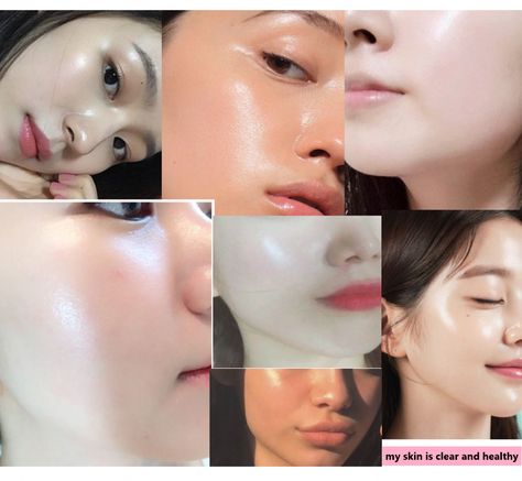 Clear Skin Visionboard, Clear Soft Skin Aesthetic, Subliminals For Clear Skin, Glass Skin Manifestation, 2024 Vision Board Clear Skin, Korean Clear Skin Aethstetic, Glass Skin Vision Board, Glowing Skin Affirmations, My Skin Is Clear Affirmation