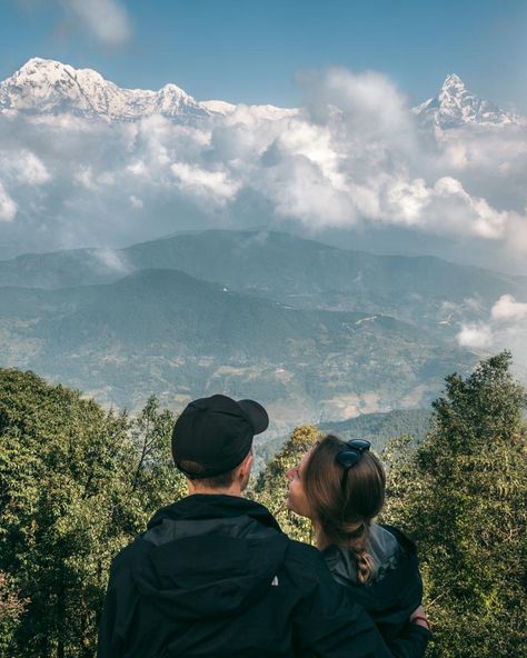 Panchase Peak view #nepal #trek #asia #people Couple Tourist Pictures, Couple Nature Pictures, Trekking Pictures, Mountain Photo Ideas Instagram, Mountain Date, Trekking Photos, Couple Poses Instagram, Camp Couple, Mountain Photo Ideas