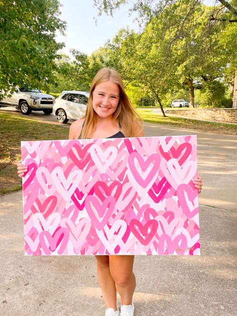 Painting Ideas On Canvas For Room Decor, Preppy Art Diy, Painting For Dorm Room Canvas Art, Preppy Dorm Room Paintings, Trendy Diy Paintings, Xoxo Preppy Painting, Preppy Room Painting Ideas, Preppy Painting For Room, Dorm Room Painting Ideas