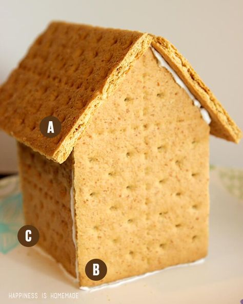 Graham Cracker Gingerbread Houses, How To Make Graham, Graham Cracker Gingerbread, Graham Cracker House, Easy Gingerbread House, Graham Cracker Gingerbread House, Halloween Gingerbread House, Gingerbread House Ideas, Homemade Gingerbread House