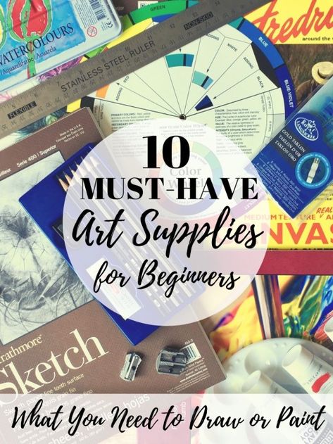 If you want to learn how to draw or paint and are wondering what materials you'll need, this list of art supplies for beginners covers ten products every new artist should have. Drawing Supplies For Beginners, Art Materials List, Art Supplies For Beginners, Dream Art Room, Eraser Art, Art Supplies List, Beginner Sketches, Art Supplies Storage, Start Drawing