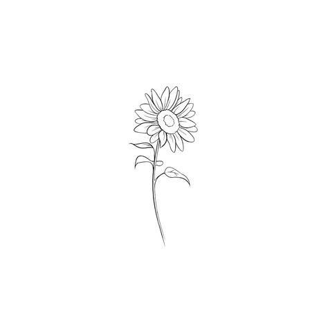 Sunflower doodle ~ Subtle Sunflower Tattoo, Cute Simple Sunflower Tattoos, Fine Line Sunflower Tattoo Design, Line Drawing Sunflower Tattoo, Sunflower Drawing Minimalist, Small Sunflower Tattoo Minimalist, Simple Tattoos Sunflower, Simple Line Sunflower Tattoo, Mini Tattoos Sunflower