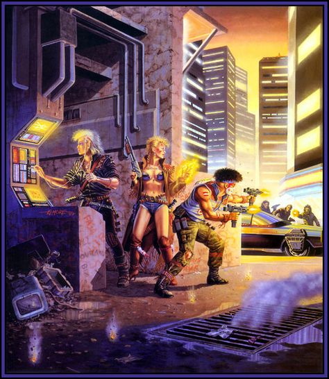 10 PIECES OF LARRY ELMORE ART THAT CHANGED GAMING | Art of the Genre Science Fiction Art, Larry Elmore, Shadowrun Rpg, Gato Anime, Cyberpunk City, Arte Cyberpunk, Cyberpunk Character, Sci Fi Characters, Pulp Art