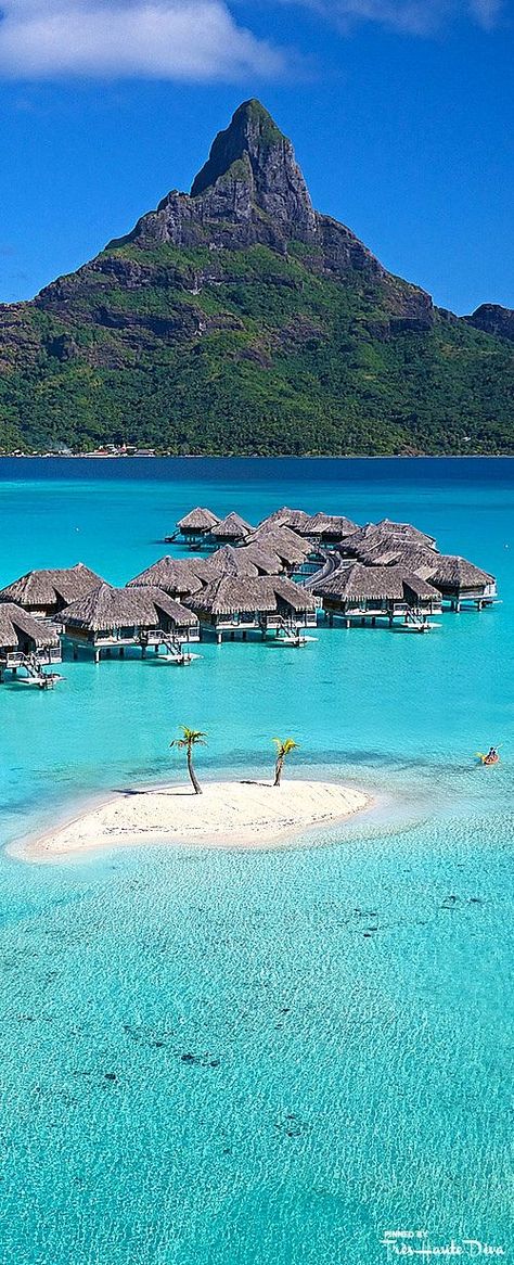 InterContinental Bora Bora Pinterest — Très Haute Diva Holiday Places, Tahiti, Bora Bora, Exotic Places, Alam Yang Indah, Vacation Places, Places Around The World, Vacation Destinations, Dream Vacations