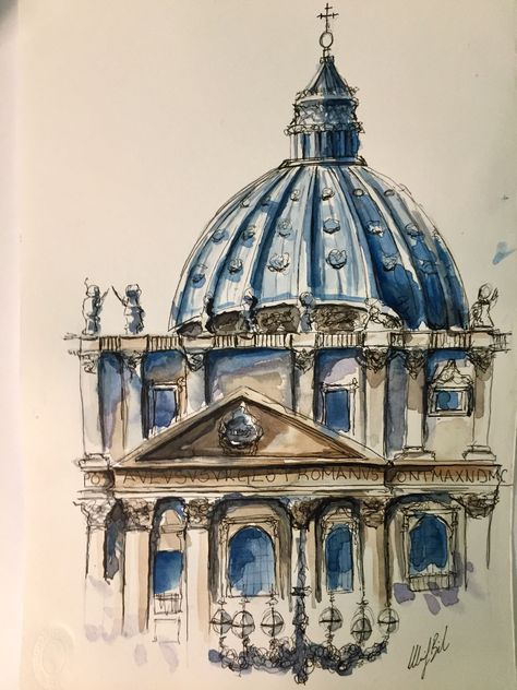 Architecture Drawing Sketchbooks, Gcse Art Sketchbook, Seni Vintage, Building Sketch, Watercolor Architecture, Architecture Design Sketch, Architecture Drawing Art, Seni Cat Air, Architecture Painting