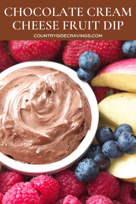 Aperitif, Cream Cheese Fruit Dip Recipe, Chocolate Fruit Dip, Easy Fruit Dip, Cream Cheese Fruit Dip, Fruit Appetizers, Fruit Dips Recipes, Chocolate Dipped Fruit, Sweet Dips