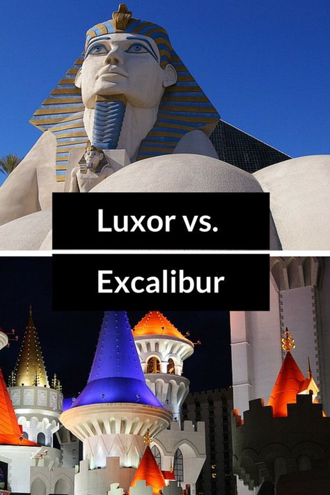 Luxor or Excalibur? Learn which Las Vegas budget hotel is best for your family. Las Vegas, Las Begas, Excalibur Las Vegas, Vegas Tips, Luxor Las Vegas, Excalibur Hotel, Vegas Pools, Vegas Clubs, Las Vegas Attractions