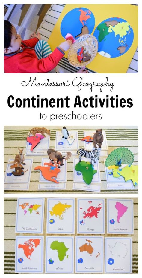 Continent activities for preschoolers (Montessori) Continent Activities, Continents Activities, Preschool Social Studies, Montessori Geography, Geography Activities, Montessori Books, Geography For Kids, Montessori Lessons, Homeschool Geography