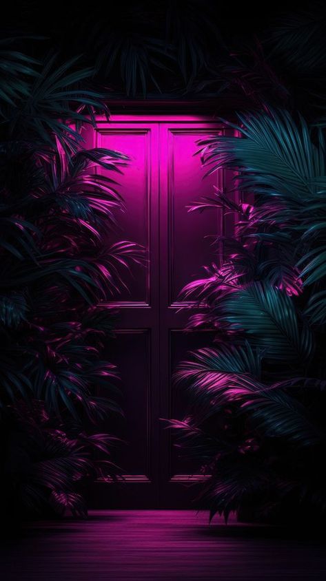 Night neon empty door background night outdoors lighting. | premium image by rawpixel.com / Chalr Neon Noir Aesthetic, Neon Wallpaper Aesthetic, Neon Lights Aesthetic, Bar Necessities, Skyline Aesthetic, Neon Club, Door Background, Wallpaper Architecture, Club Background