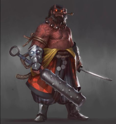 Ogre Magi Oni Art, Evelynn League Of Legends, Oni Demon, Arte Ninja, Pahlawan Marvel, Fantasy Races, Samurai Art, Fantasy Monster, Monster Design