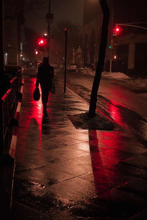 Explore Barry Yanowitz's photos on Flickr. Barry Yanowitz has uploaded 1771 photos to Flickr. Night Photography, Misty Night, Foto Top, Foto Art, Night City, Red Aesthetic, City Streets, City Lights, Night Time