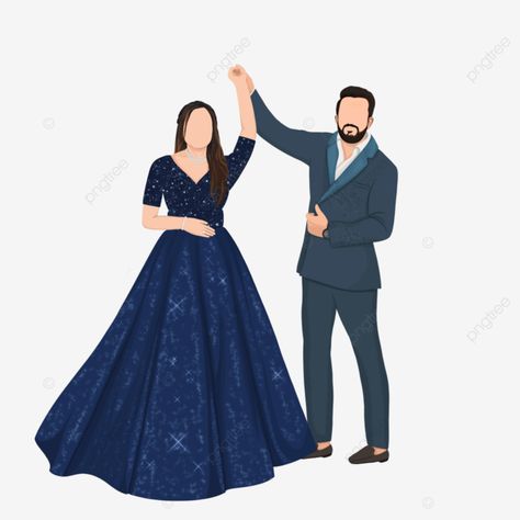 Couple Poses Illustration, Engagement Caricature Couple, Indian Outfit Illustration, Engagement Couple Illustration, Hindu Wedding Caricature, Sangeet Caricature, Twirling Pose, Indian Wedding Couple Illustration, Engagement Caricature