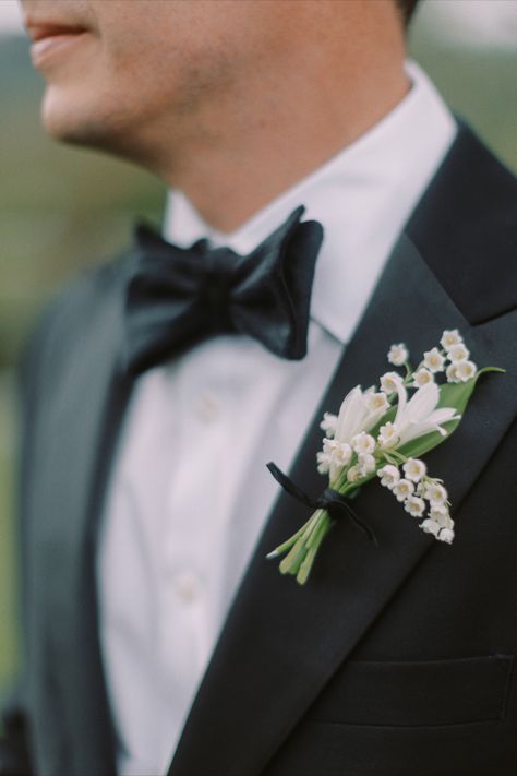 Lily Of The Valley Wedding Decoration, Wedding Bouquets Lily Of The Valley, Wedding Bouquet Lily Of The Valley, Wedding Lily Of The Valley, Groom And Groomsmen Boutonnieres, Floral Lapel Wedding, Lily Of The Valley Boutonniere, Grooms Flowers Boutonniere, Bouquet Wedding Simple