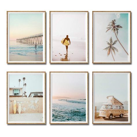 PRICES MAY VARY. Package: A set of 6 Unframed California Coastal Surf Wall Art Prints, Beach Sunset Wall Poster, Surfboard Wall Art. Size: Each wall art print measures about 8x10 in. Material: They are made from non-toxi safe canvas which is water resistant and durable. Wide Occasions: They are perfect decorations for living room, bedroom, dining room, office, coffee store, dorm room or apartment, etc. Perfect Gifts: They are best gifts for housewarming, Wedding and bridal shower, birthday, anni Where We Met Map, Coastal Minimalist, Map Anniversary Gift, Minimalist Coastal, Ocean Prints, Palm Tree Wall, Beach Art Prints, Palm Tree Wall Art, Beach Prints